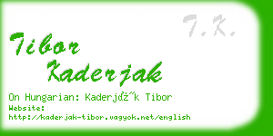 tibor kaderjak business card